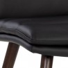 Sunpan Zelia Dinng Chair - Linea Black Leather - Set of Two - Seat Closeup Angle