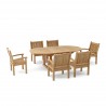 Anderson Teak Sahara 7-Piece Dining Armchair and Bahama Oval 87" Ext. Outdoor Dining Set 2