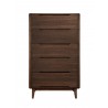 Greenington Currant Five Drawer High Chest Oiled Walnut - Front Angle