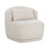 Sunpan Soraya Swivel Armless Chair - Dove Cream - Front Side Angle