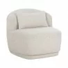 Sunpan Soraya Swivel Armless Chair - Dove Cream - Front Side Angle - Sunpan Soraya Swivel Armless Chair - Dove Cream - Front Side Angle