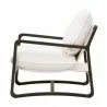 Essentials For Living Hamlin Club Chair in Performance Boucle Snow, Matte Brown Oak - Side Angle - Essentials For Living Hamlin Club Chair in Performance Boucle Snow, Matte Brown Oak - Side Angle