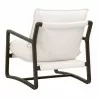 Essentials For Living Hamlin Club Chair in Performance Boucle Snow, Matte Brown Oak - Back Side Angle - Essentials For Living Hamlin Club Chair in Performance Boucle Snow, Matte Brown Oak - Back Side Angle