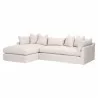 Haven 110 LF Slipcover Sectional - Bisque French Linen - Angled - Haven 110 LF Slipcover Sectional - Bisque French Linen - Angled