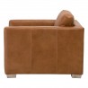 Essentials For Living Hayden Taper Arm Sofa Chair - Whiskey Brown Top Grain Leather, Natural Gray Oak - Side Angle