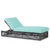 Milano Adjustable Chaise in Dupione Celeste w/ Self Welt - Front Side Angle