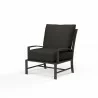 La Jolla Club Chair in Spectrum Carbon w/ Self Welt - Front Side Angle - La Jolla Club Chair in Spectrum Carbon w/ Self Welt - Front Side Angle