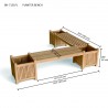 Anderson Teak Planter Bench With 3 Planter Box- dimension - Anderson Teak Planter Bench With 3 Planter Box- dimension