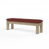 Coastal Teak Dining Bench in Canvas Henna, No Welt - Front Side Angle