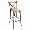Henry Cross Back Barstool In Autumn/Natural Ash Wood Back And Steel Frame With Distressed Finish - Henry Cross Back Barstool In Autumn/Natural Ash Wood Back And Steel Frame With Distressed Finish
