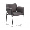 Heritage Accent Chair Brown- seat dimension