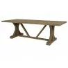 Sunset West Coastal Teak 94" Trestle Dining Table - Front Side Angle - Sunset West Coastal Teak 94" Trestle Dining Table - Front Side Angle