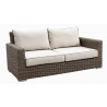 Coronado Wicker Loveseat With Cushions In Canvas Antique Beige With Canvas Cocoa Welt