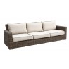 Coronado Wicker Sofa With Cushions In Canvas Antique Beige With Canvas Cocoa Welt