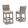 Coronado Wicker Barstool With Cushions - Set in Angle