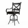 Monterey Counter Stool in Spectrum Carbon w/ Self Welt - Front Side Angle - Monterey Counter Stool in Spectrum Carbon w/ Self Welt - Front Side Angle