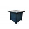 Crawford and Burke Melozi Black Metal and Tile Square Fire Pit with Glass Rocks, Frontview
