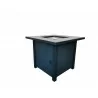 Crawford and Burke Melozi Black Metal and Tile Square Fire Pit with Glass Rocks, Frontview - Crawford and Burke Melozi Black Metal and Tile Square Fire Pit with Glass Rocks, Frontview