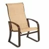 Woodard Cayman Isle Sling High-Back Dining Armchair - Angled - Woodard Cayman Isle Sling High-Back Dining Armchair - Angled
