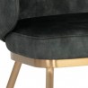 Sunpan Echo Lounge Chair in Gold-Nono Dark Green - Seat Closeup Angle