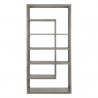 Sunpan Kenzie Bookcase in Grey - Front Angle