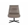 Sunpan Karson Swivel Lounge Chair in Alpine Grey Leather - Front Angle - Sunpan Karson Swivel Lounge Chair in Alpine Grey Leather - Front Angle