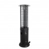 AZ Patio Heaters Round Commercial Glass Cylinder Patio Heater in Black with Black Tube - Front Angle