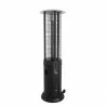 AZ Patio Heaters Round Commercial Glass Cylinder Patio Heater in Black with Black Tube - Front Angle - AZ Patio Heaters Round Commercial Glass Cylinder Patio Heater in Black with Black Tube - Front Angle