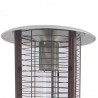 AZ Patio Heaters Round Commercial Glass Cylinder Patio Heater in Hammered Bronze with Clear Tube - Closeup Top Angle
