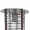 AZ Patio Heaters Round Commercial Glass Cylinder Patio Heater in Hammered Bronze with Clear Tube - Closeup Top Angle - AZ Patio Heaters Round Commercial Glass Cylinder Patio Heater in Hammered Bronze with Clear Tube - Closeup Top Angle