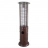 AZ Patio Heaters Round Commercial Glass Cylinder Patio Heater in Hammered Bronze with Clear Tube - Front Angle