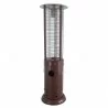 AZ Patio Heaters Round Commercial Glass Cylinder Patio Heater in Hammered Bronze with Clear Tube - Front Angle - AZ Patio Heaters Round Commercial Glass Cylinder Patio Heater in Hammered Bronze with Clear Tube - Front Angle