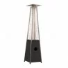 AZ Patio Heaters Glass Tube Patio Heater in Hammered Silver - Front Side Angle - AZ Patio Heaters Glass Tube Patio Heater in Hammered Silver - Front Side Angle