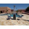 AZ Patio Heaters Glass Tube Patio Heater in Hammered Silver - Lifestyle