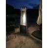 AZ Patio Heaters Compact Glass Tube Heater in Hammered Bronze - Lifestyle - AZ Patio Heaters Compact Glass Tube Heater in Hammered Bronze - Lifestyle