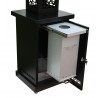 AZ Patio Heaters Hiland Wood Pellet Glass Tube Heater In Matte Black - Base Opened Angle