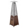 AZ Patio Heaters Glass Tube Table Top Patio Heater in Hammered Bronze - Front Side Angle