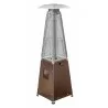 AZ Patio Heaters Glass Tube Table Top Patio Heater in Hammered Bronze - Front Side Angle - AZ Patio Heaters Glass Tube Table Top Patio Heater in Hammered Bronze - Front Side Angle