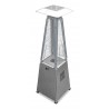 AZ Patio Heaters Glass Tube Table Top Patio Heater in Stainless Steel - Front Side Angle