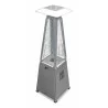 AZ Patio Heaters Glass Tube Table Top Patio Heater in Stainless Steel - Front Side Angle - AZ Patio Heaters Glass Tube Table Top Patio Heater in Stainless Steel - Front Side Angle