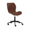 Sunpan Lyla Office Chair Black in Antique Brown - Front  Side Angle