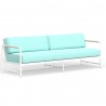 Sabbia Sofa in Dupione Celeste, No Welt - Front Side Angle