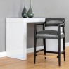 Sunpan Keagan Counter Stool in  Brentwood Charcoal Leather - Lifestyle