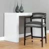 Sunpan Keagan Counter Stool in  Brentwood Charcoal Leather - Lifestyle - Sunpan Keagan Counter Stool in  Brentwood Charcoal Leather - Lifestyle