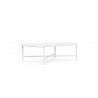 Azzurro Living Hampton Coffee Table With Matte White Aluminum Frame And Honed Carrara Marble - Side Angled