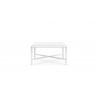 Azzurro Living Hampton Coffee Table With Matte White Aluminum Frame And Honed Carrara Marble - Side