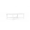 Azzurro Living Hampton Coffee Table With Matte White Aluminum Frame And Honed Carrara Marble - Angled