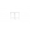 Azzurro Living Hampton Side Table With Matte White Aluminum And Honed Carrara Marble - Angled