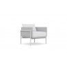 Azzurro Hampton Club Chair In Matte White With Beach White All-Weather Wicker - Angled