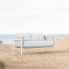 Azzurro Hampton 2 Seat Sofa With Matte White Aluminum And White All-Weather Wicker - Lifestyle